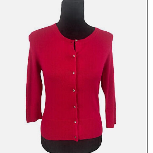 Express Pink Button Up Sweater Cardigan Top, Jewel Buttons, Size Medium - Picture 3 of 16